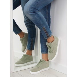 Green suede women's sneakers NB171P Green 2