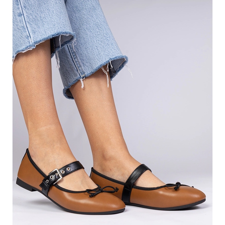 Brown women's ballerinas with a bow 1 Brown women's ballerinas with a bow 1