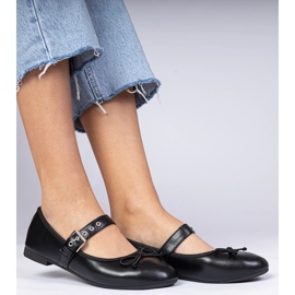 Black women's ballerinas with a bow 1 Black women's ballerinas with a bow 1