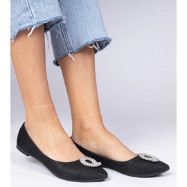 Black women's glitter ballerinas with zircons 1 Black women's glitter ballerinas with zircons 1