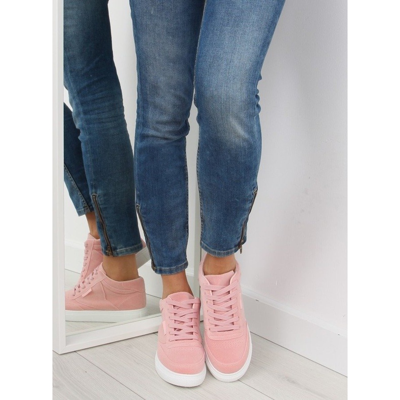 Women's pink suede sneakers NB171P Pink 1
