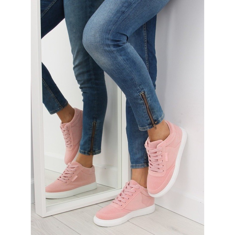 Women's pink suede sneakers NB171P Pink 2