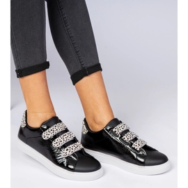 Black sneakers with animal Velcro finish 1