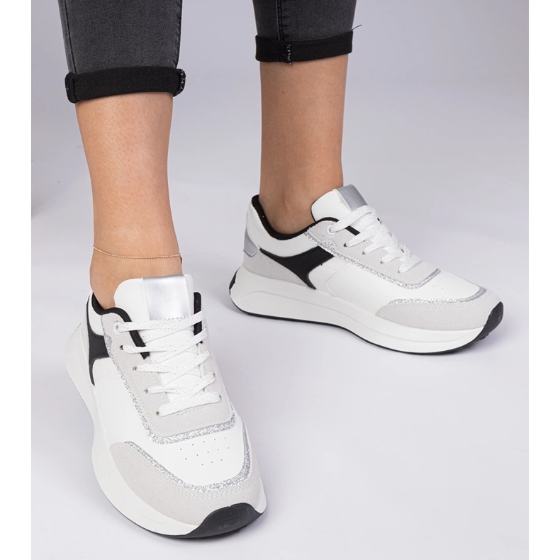 White women's sneakers with glitter 2 White women's sneakers with glitter 2