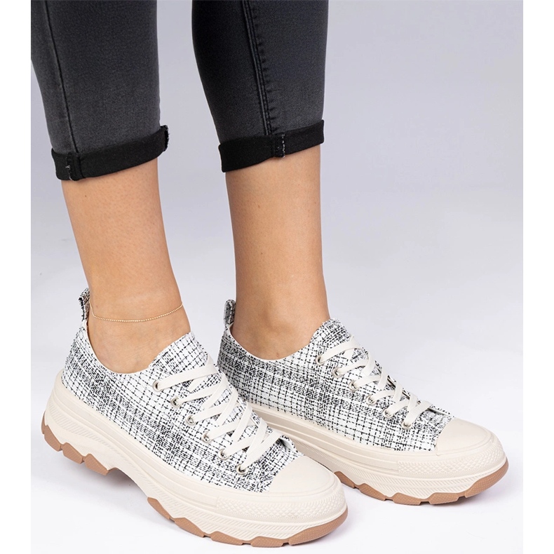 Black and white sneakers on a thick sole 1 Black and white sneakers on a thick sole 1