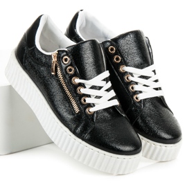 Lace-up sneakers on the platform black 1