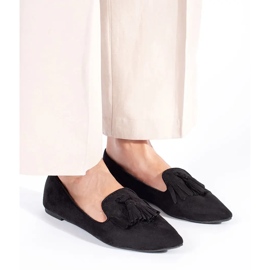Loafers with fringes black 2