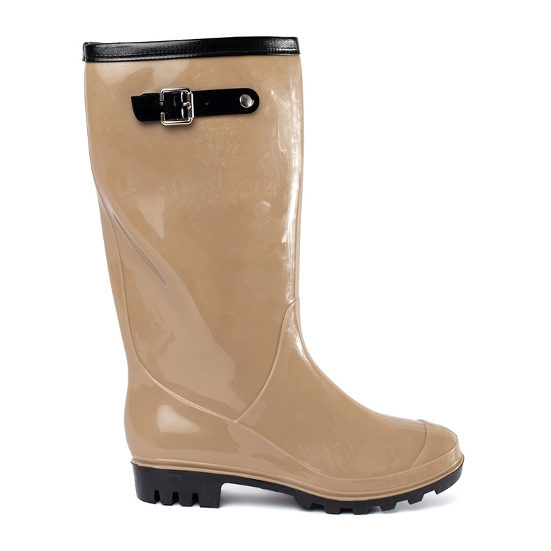Beige lacquered women's galoshes 1