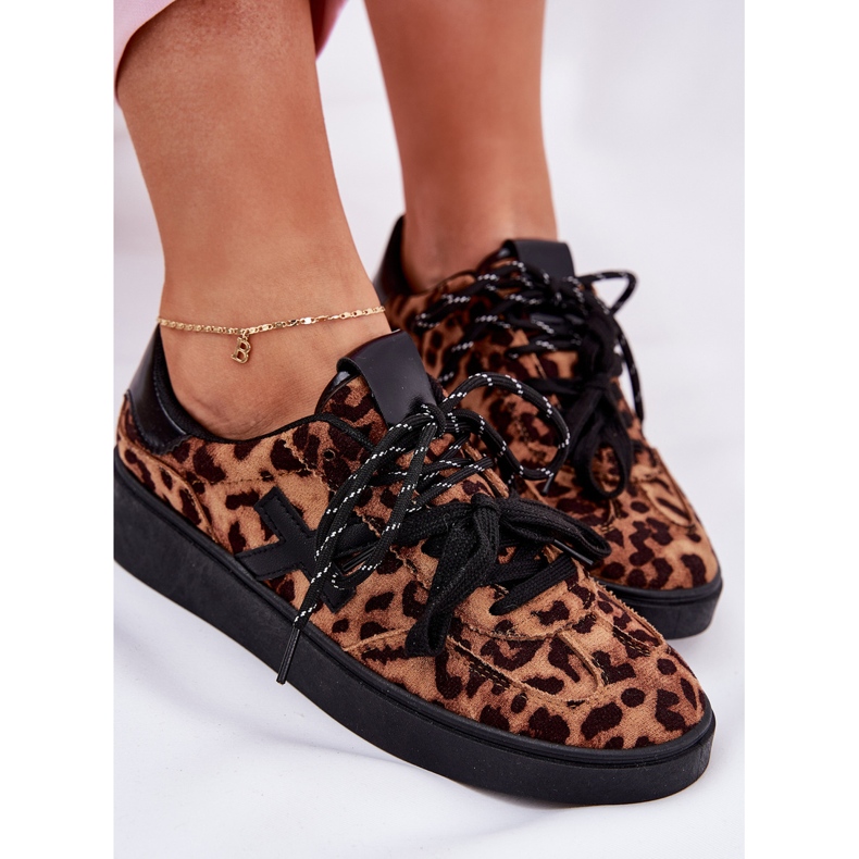 Low women's sports shoes with leopard print brown 2 Low women's sports shoes with leopard print brown 2