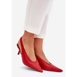 High heels with an outdoor Eco Leather heel red 1