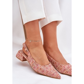 Women's braided sandals with a delicate high heel multicolor multicolored 1