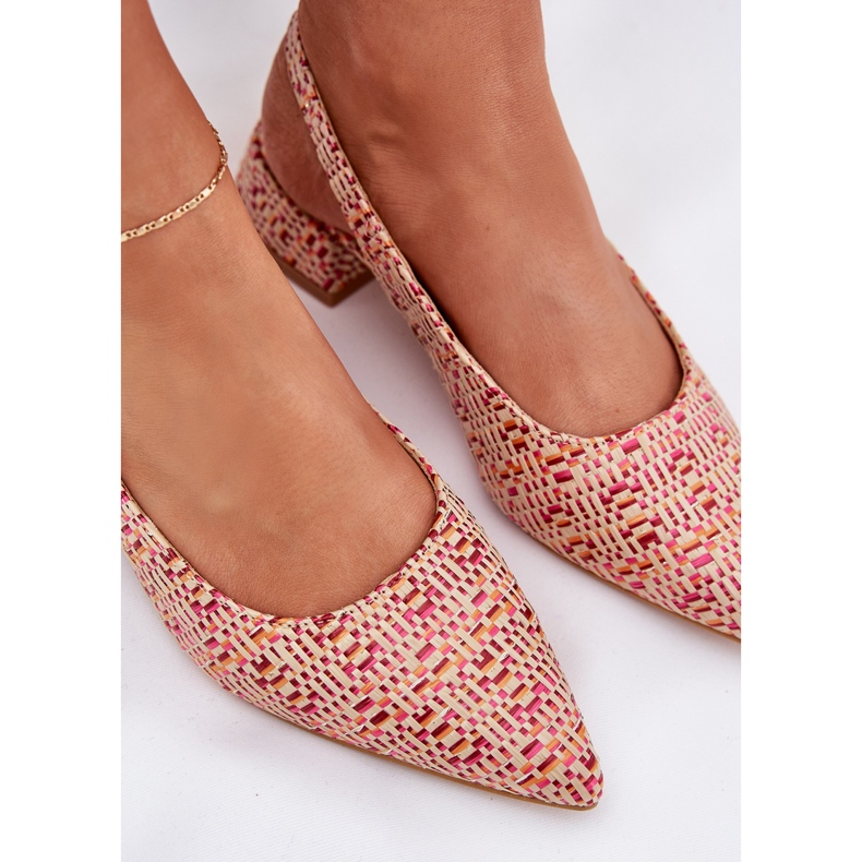 Women's braided sandals with a delicate high heel multicolor multicolored 2