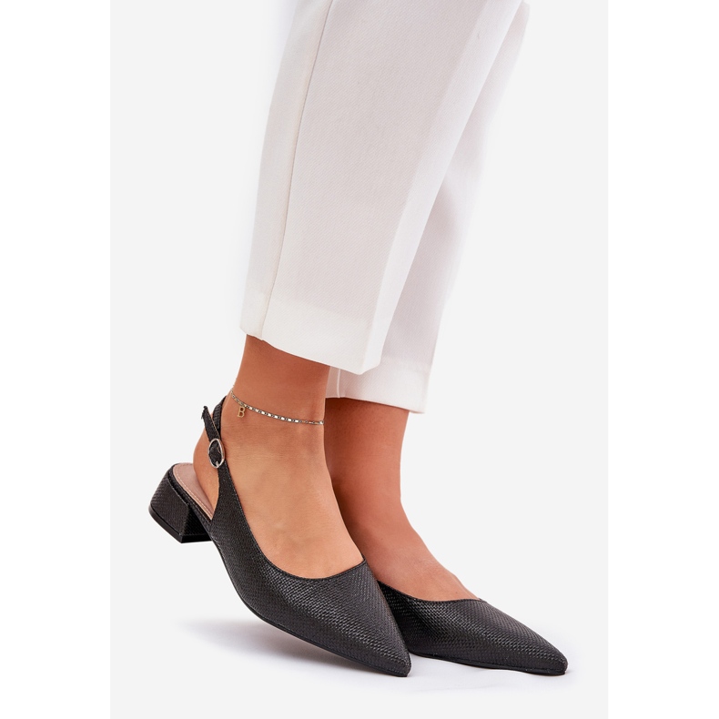 Women's braided sandals with a delicate heel black 1 Women's braided sandals with a delicate heel black 1