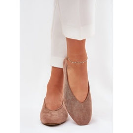 Classic ballerinas with eco suede khaki beige 2