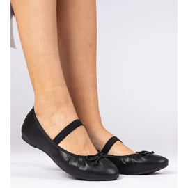 Black women's ballerinas with a bow 1