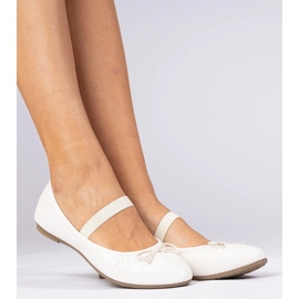 White women's ballerinas with a bow 1 White women's ballerinas with a bow 1