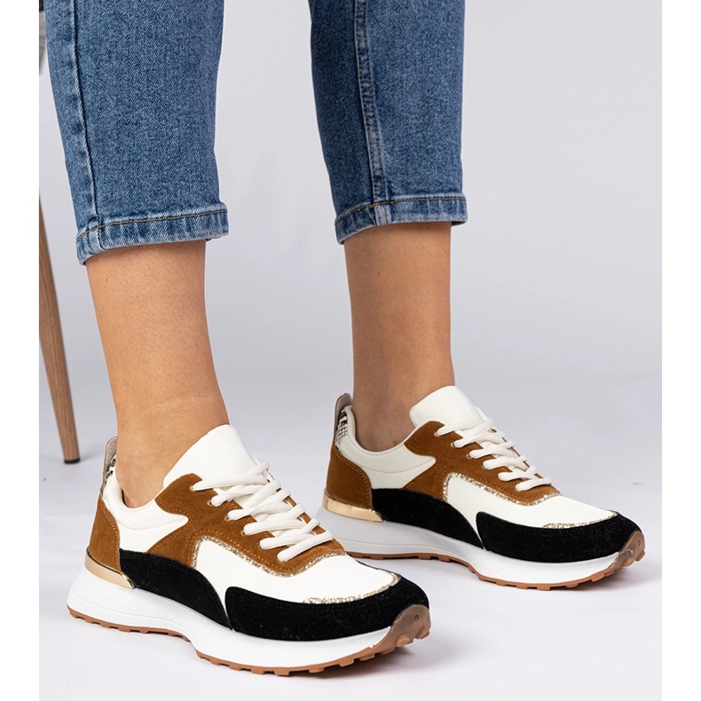 Women's white and white sneakers with glitter 1 Women's white and white sneakers with glitter 1