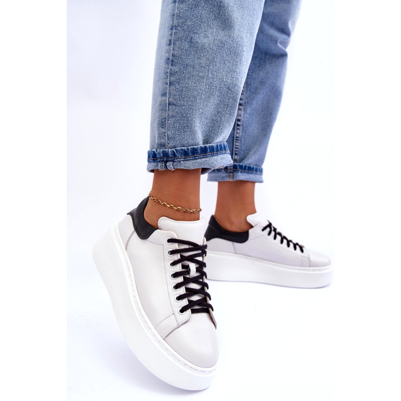 Lemar Women's leather sports shoes on the white platform 2 Lemar Women's leather sports shoes on the white platform 2