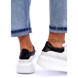 Lemar Women's leather sports shoes on the white platform 4