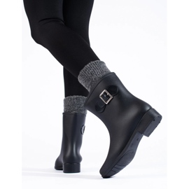 Black rubber boots with buckle 1