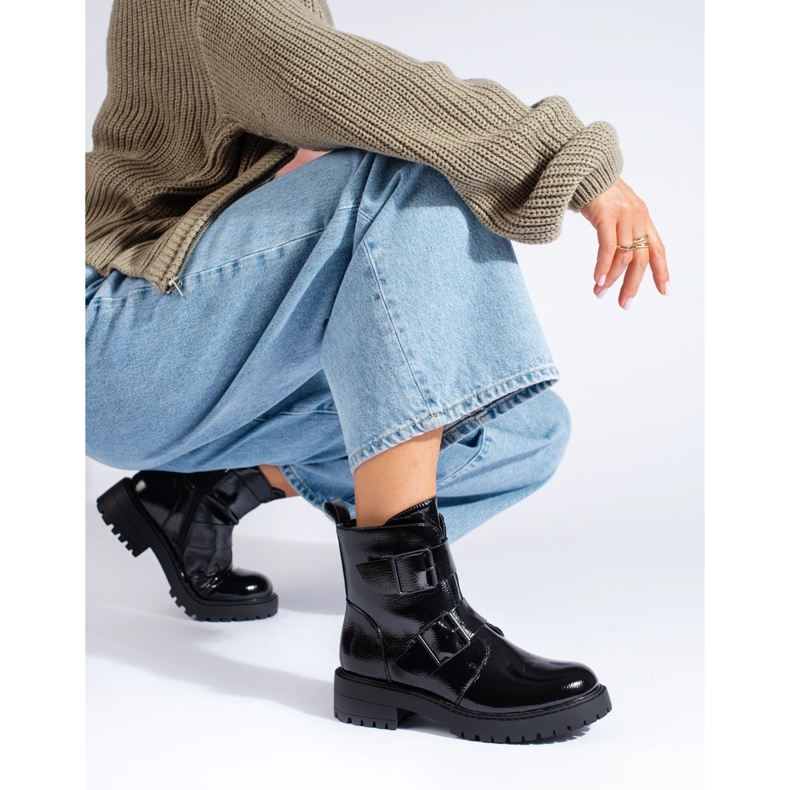 Black women's work trousers with buckles 2 Black women's work trousers with buckles 2