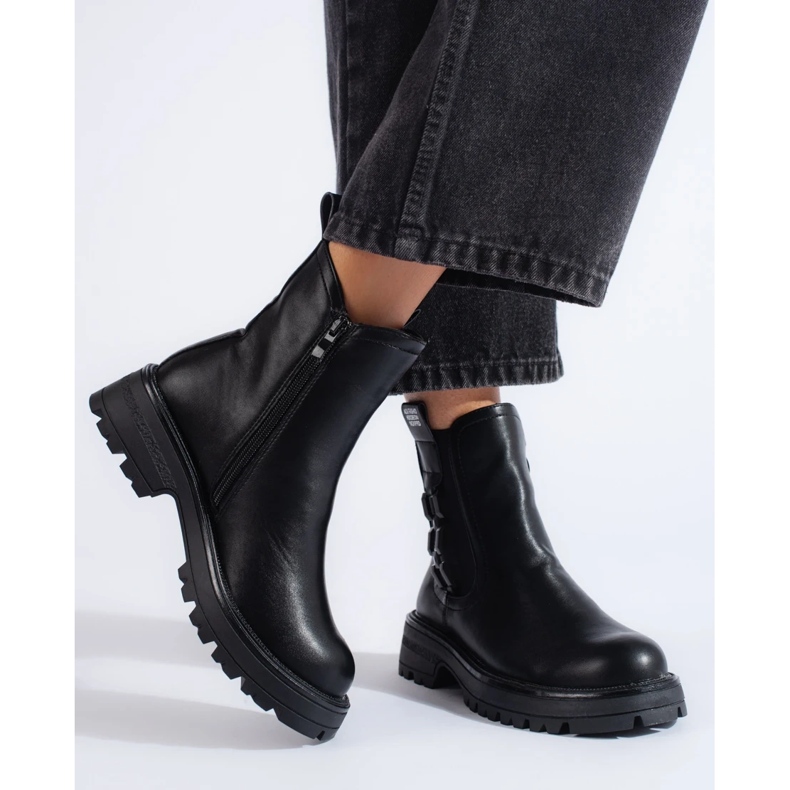 Black women's Chelsea boots with a black sole 2