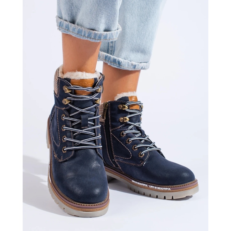 Navy blue women's hiking boots 1