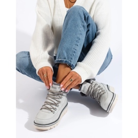 Women's trappers on the platform grey 2