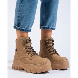 Women's trappers on the Big Star KK274366 platform brown 2 Women's trappers on the Big Star KK274366 platform brown 2