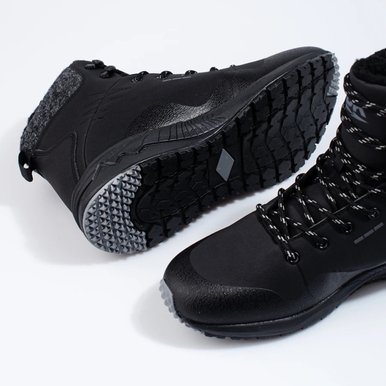 Men's high trekking shoes Dk, insulated black 2