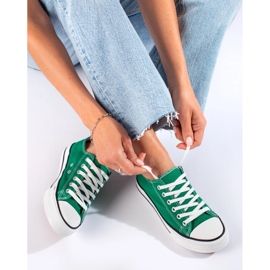 Classic green women's sneakers 2
