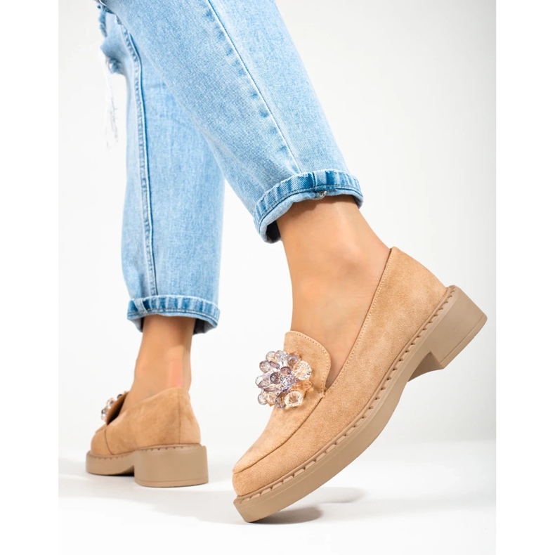 W. Potocki Women's beige suede loafers from Potocki 2