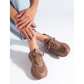 Women's sports shoes brown Big Star LL274416 Memory Foam beige 2