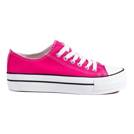 Women's low-top pink Shelovet sneakers 2