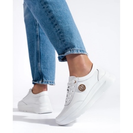 White leather sports shoes 1