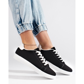 Women's black suede sneakers 2