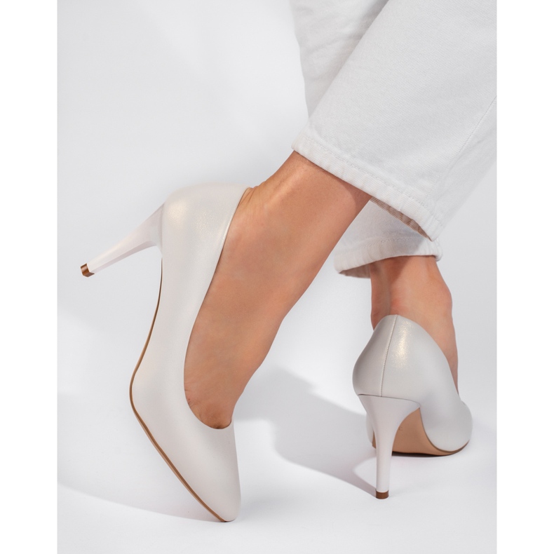 White stiletto pumps by Sergio Leone 2