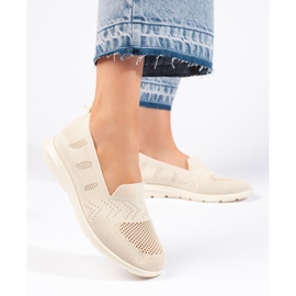 Beige textile slip on women 2