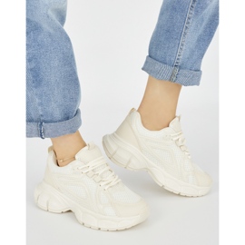 Beige sneakers with a thick sole 1