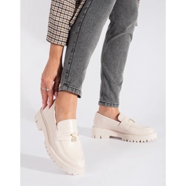 Seastar Beige women's loafers on the platform 1