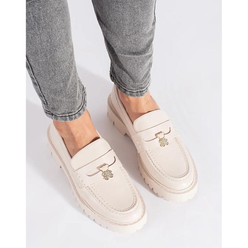 Seastar Beige women's loafers on the platform 2