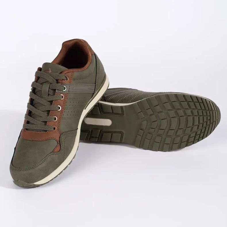 Vico Green and brown comfortable men's sports shoes 2 Vico Green and brown comfortable men's sports shoes 2