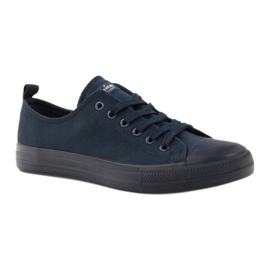 Women's shoes tied navy blue American Club LH08 sneakers 1