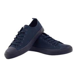 Women's shoes tied navy blue American Club LH08 sneakers 4