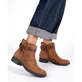 Brown suede women's ankle boots 1