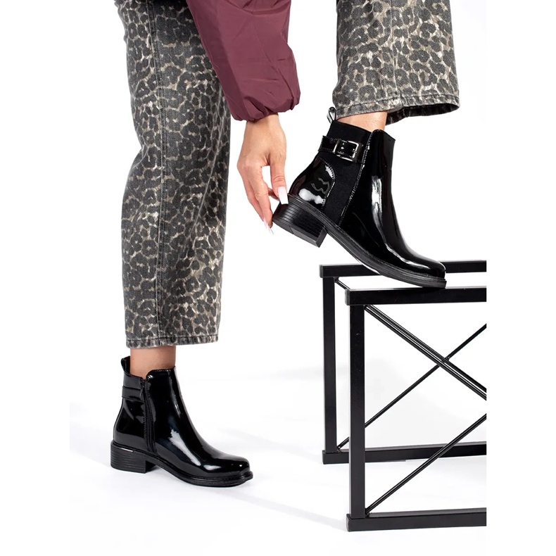 Women's patent leather black Chelsea boots 2 Women's patent leather black Chelsea boots 2