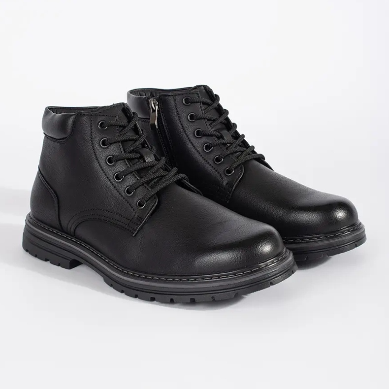 Men's black insulated lace-up ankle boots 1 Men's black insulated lace-up ankle boots 1