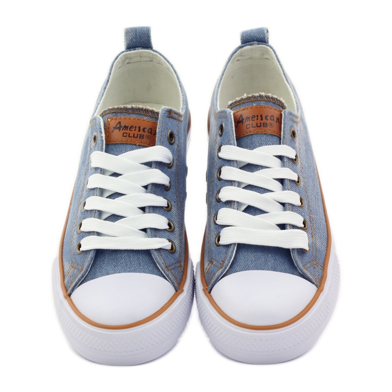 American Club American jeans sneakers white brown blue 4