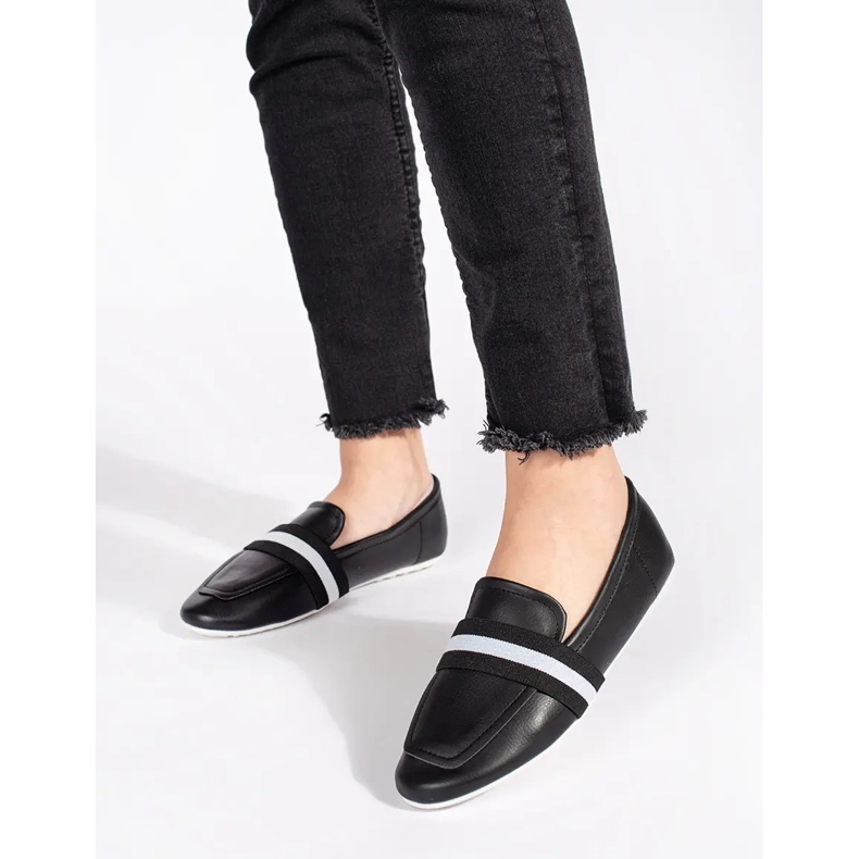 Black elegant slip-on ballet flats 1