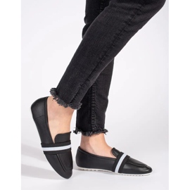 Black elegant slip-on ballet flats 2